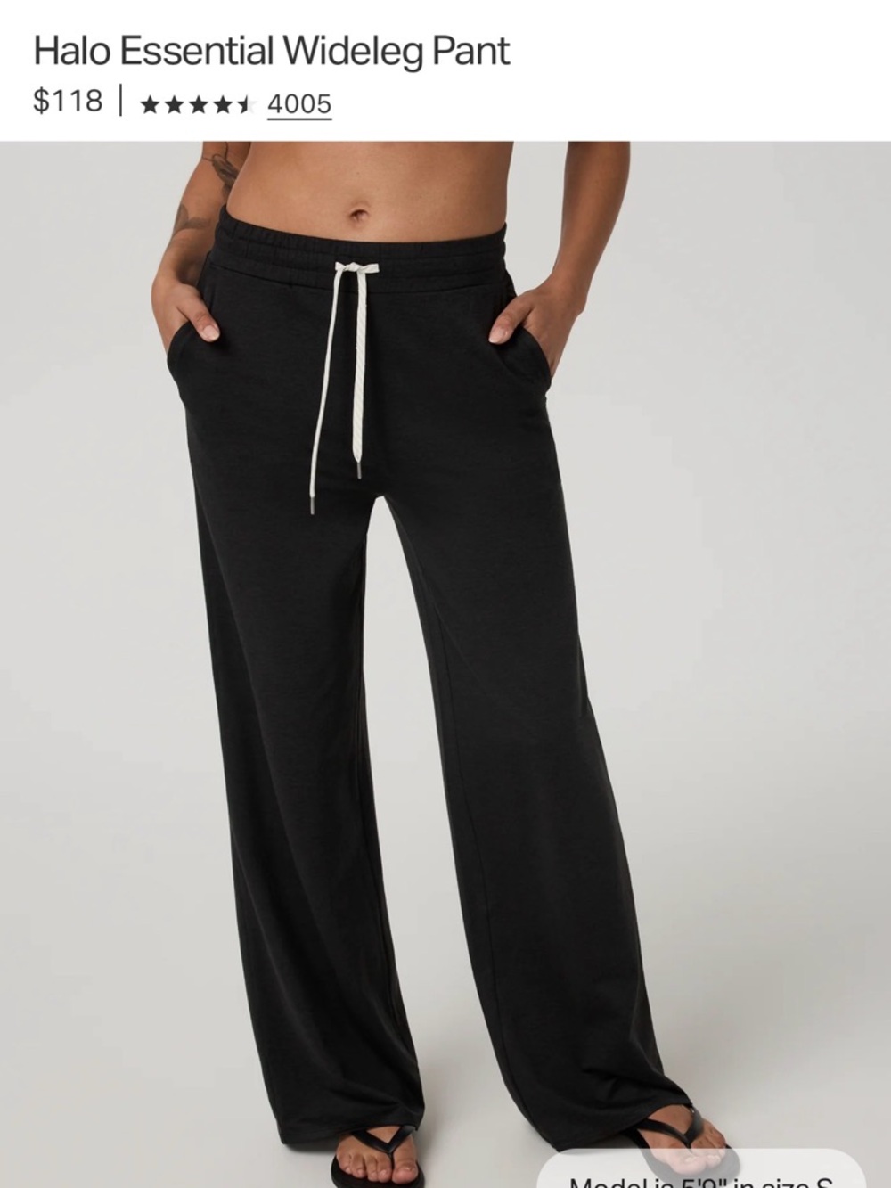 Vuori Black Wideleg Halo Essential Track Pants
